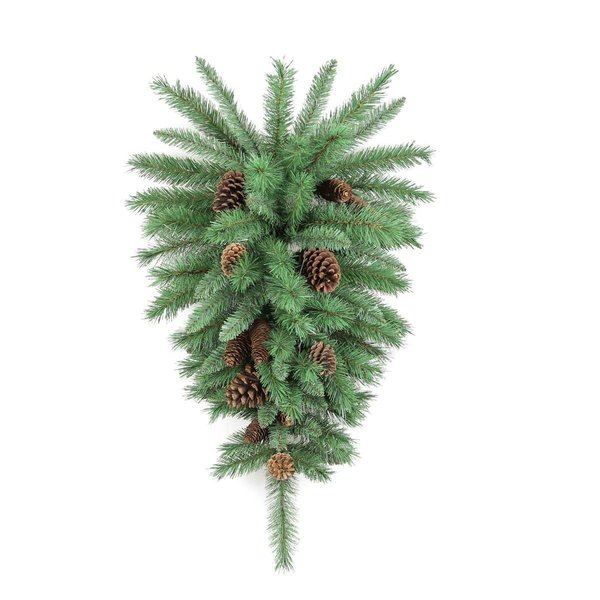 Adlmired By Nature Admired by Nature GXW4925-NATURAL 36 in. Christmas Pine Teardrop Swag with Natural Pine Cone 72 Tips GXW4925-NATURAL